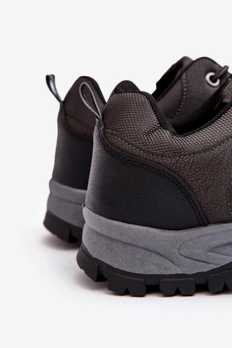 Hot Boto Męskie Buty Trekkingowe Sportowe Czarne Alveze Czarny