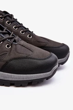 Hot Boto Męskie Buty Trekkingowe Sportowe Czarne Alveze Czarny