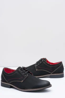 Półbuty Casual>Boto Męskie Czarne Nubukowe Półbuty Kimel