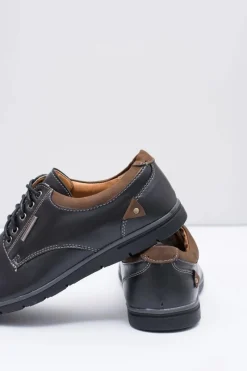 Outlet Męskie Czarne Półbuty Efrato Męskie Półbuty Casual