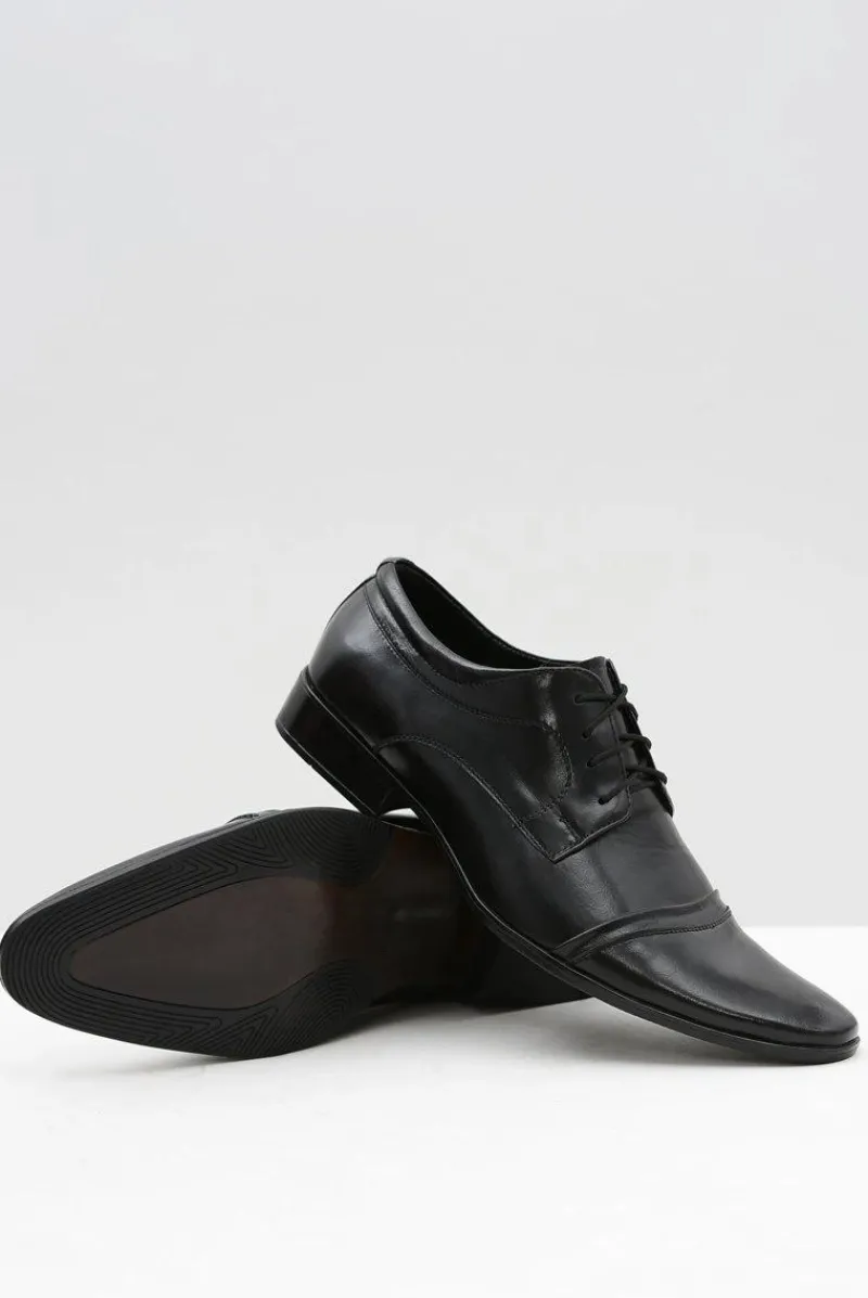 Półbuty Eleganckie>Boto Męskie Czarne Półbuty Wizytowe Willy