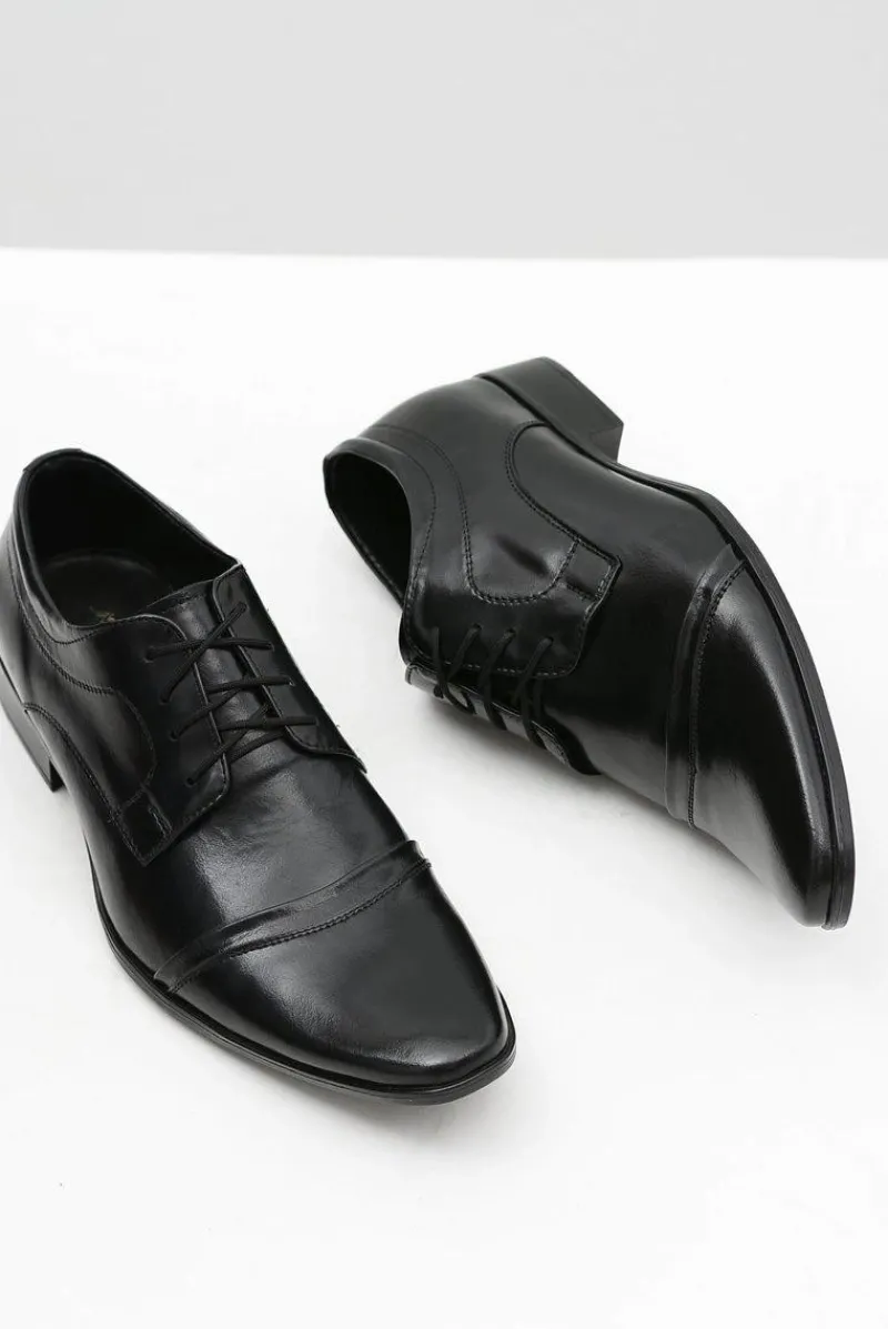 Półbuty Eleganckie>Boto Męskie Czarne Półbuty Wizytowe Willy