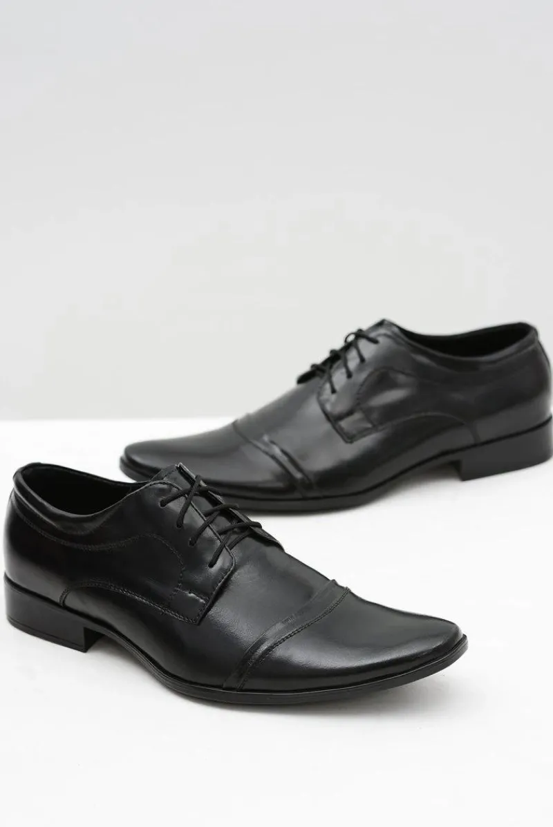 Półbuty Eleganckie>Boto Męskie Czarne Półbuty Wizytowe Willy