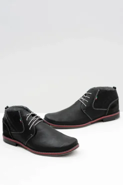 Online Męskie Czarne Skórzane Półbuty Graziano Męskie Półbuty Casual