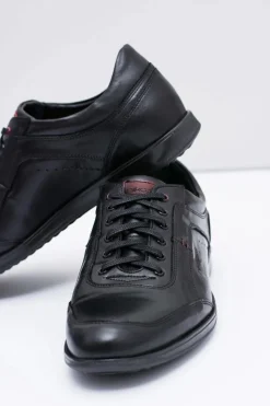 Półbuty Casual>Boto Męskie Czarne Skórzane Półbuty Nikopol Casual Polver