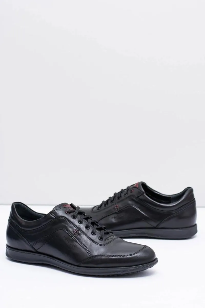 Półbuty Casual>Boto Męskie Czarne Skórzane Półbuty Nikopol Casual Polver