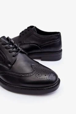 Discount Boto Męskie Eleganckie Skórzane Półbuty Czarne Gustavo