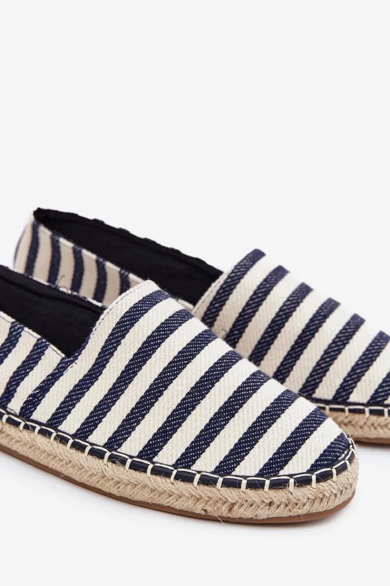 Trampki Niskie|Trampki Męskie Niskie>Boto Męskie Espadryle Z Materiałowe W Paski Granatowe Kerenz
