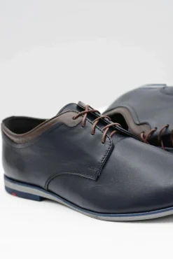 Półbuty Casual></noscript>Boto Męskie Granatowe Skórzane Półbuty Gianni