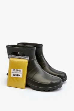 Hot Męskie Kalosze Wodoszczelne GARDEN 753 LEMIGO Ciemnozielone Męskie Kalosze Męskie