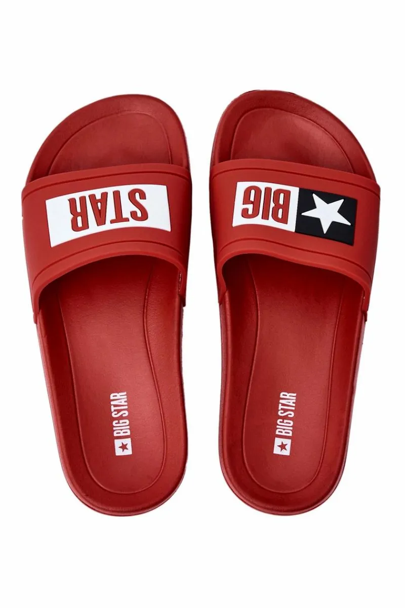 Best Big Star Shoes Męskie Klapki Big Star DD174702 Czerwone