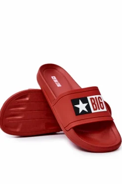 Best Big Star Shoes Męskie Klapki Big Star DD174702 Czerwone