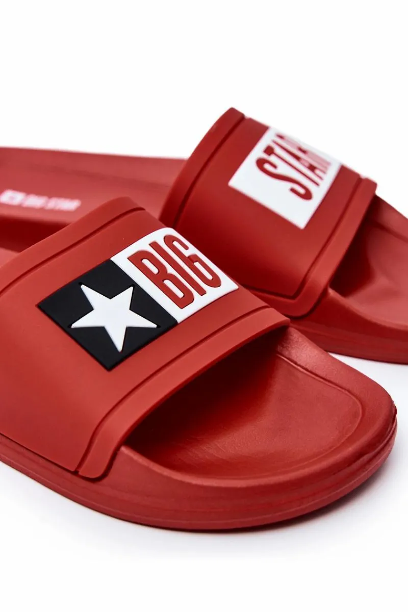 Best Big Star Shoes Męskie Klapki Big Star DD174702 Czerwone