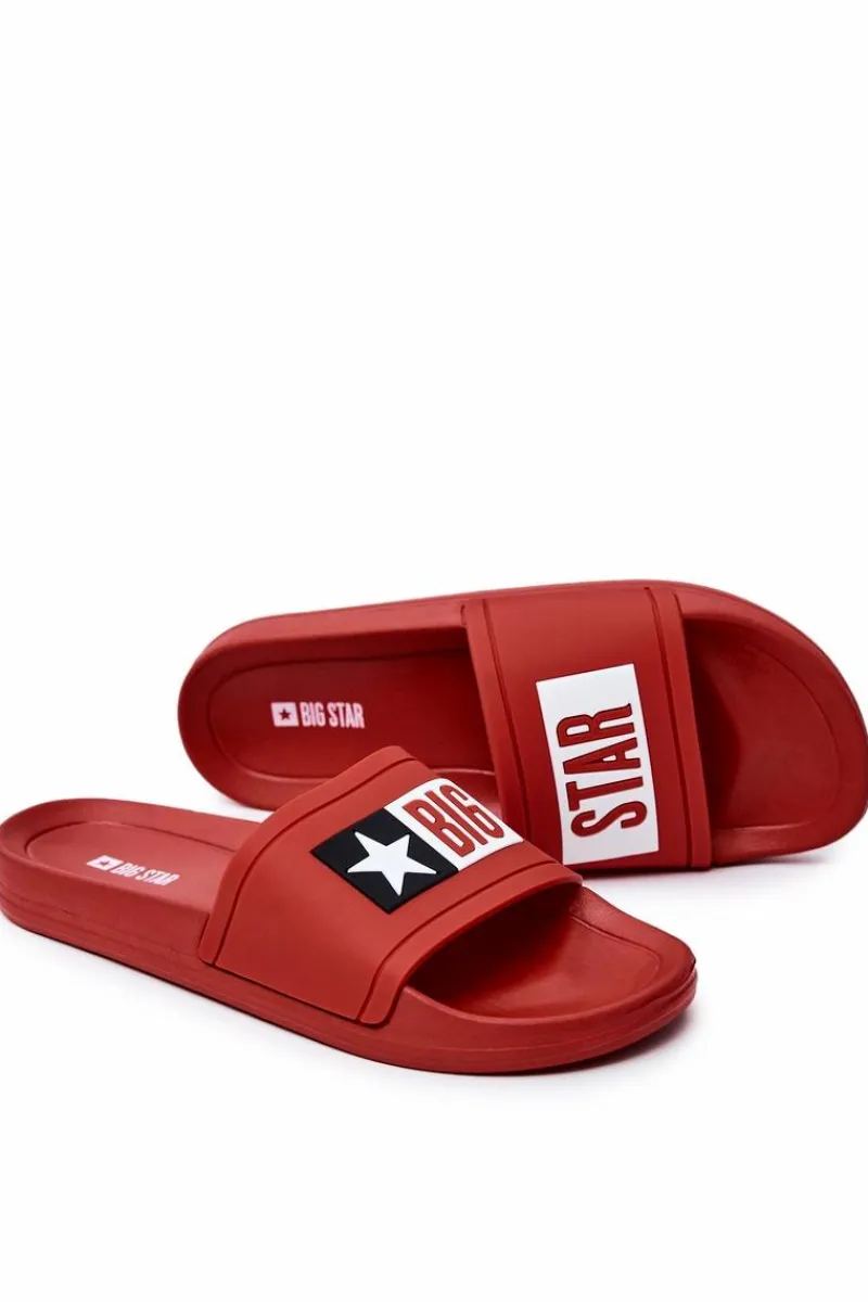 Best Big Star Shoes Męskie Klapki Big Star DD174702 Czerwone