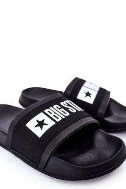Klapki Męskie Big Star|Klapki Męskie Klasyczne>Big Star Shoes Męskie Klapki Big Star HH174831 Czarne
