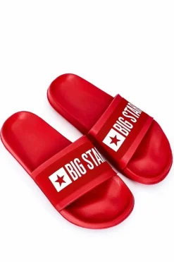 New Męskie Klapki Big Star HH174832 Czerwone Męskie Klapki Męskie Big Star|Klapki Męskie Klasyczne