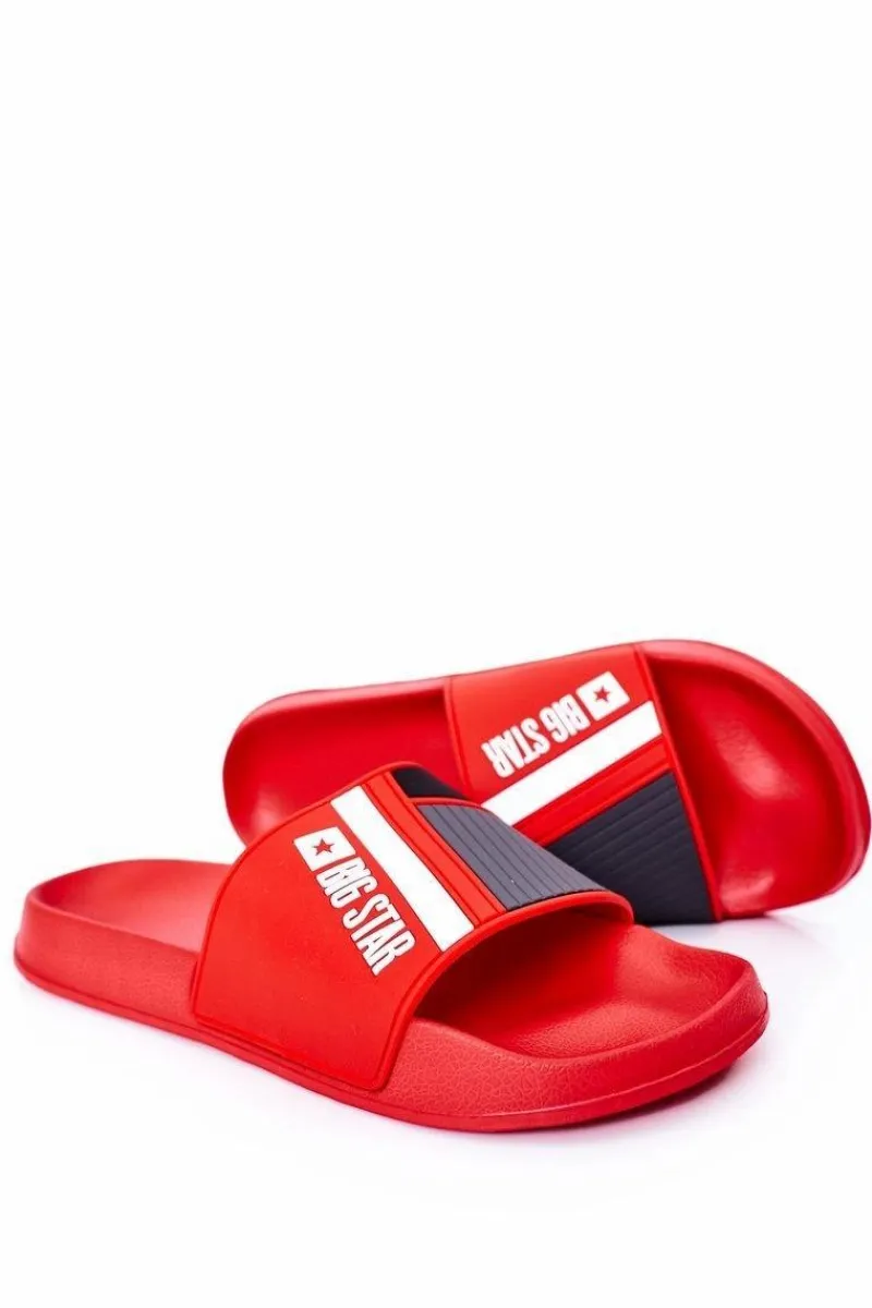 Best Big Star Shoes Męskie Klapki Big Star HH174835 Czerwone