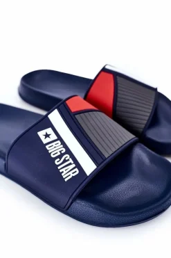 Discount Big Star Shoes Męskie Klapki Big Star HH174837 Granatowe