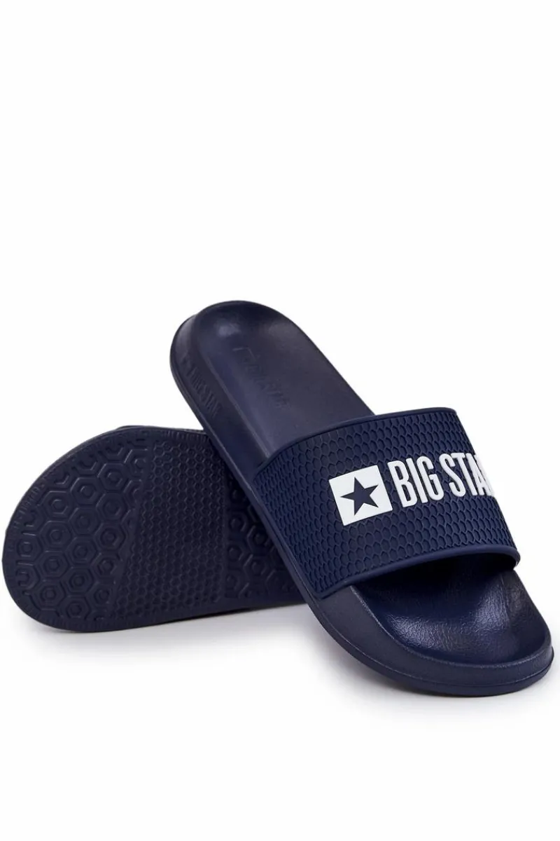 Outlet Męskie Klapki Big Star JJ174507 Granatowe Męskie Klapki Męskie Big Star|Klapki Męskie Klasyczne