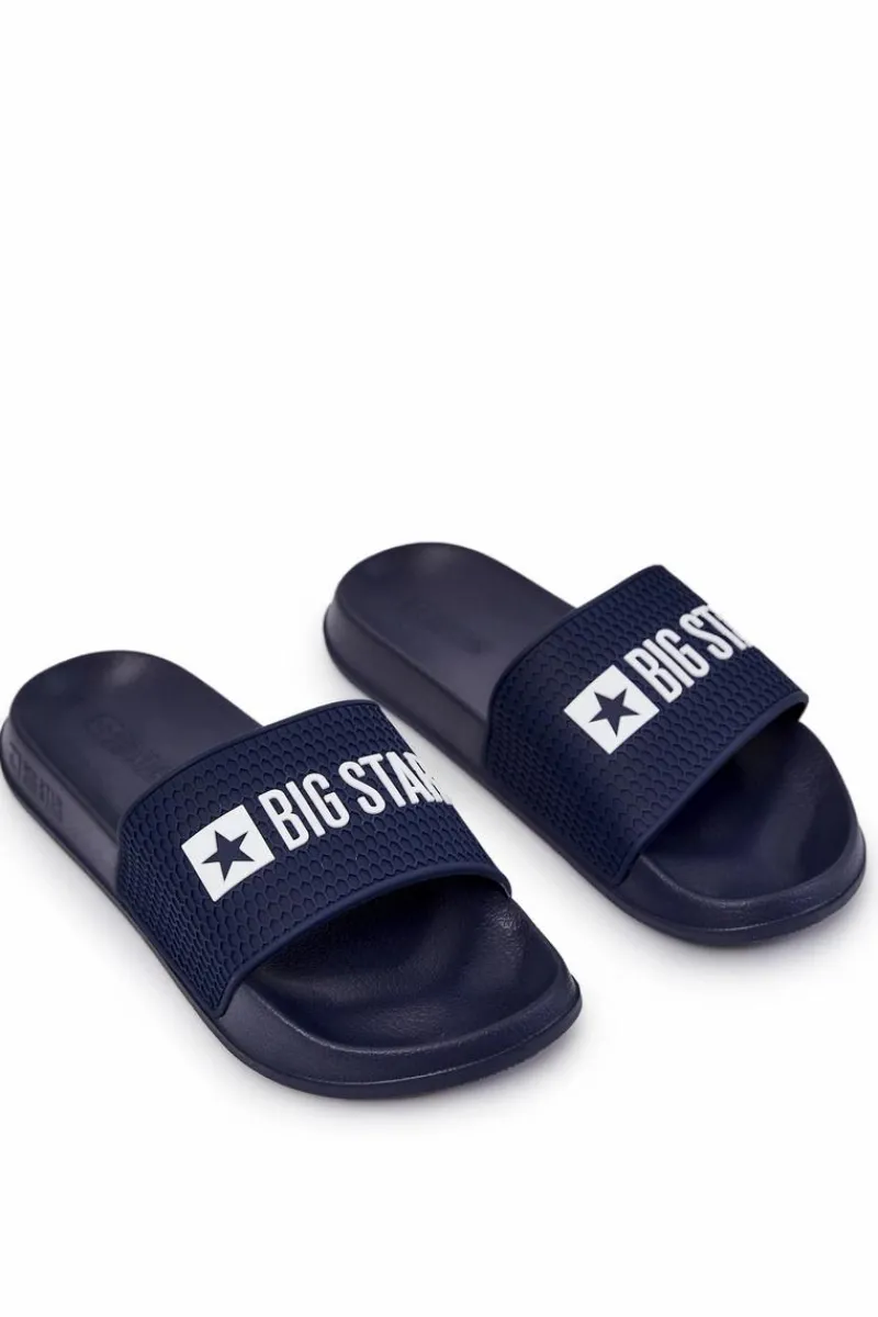 Outlet Męskie Klapki Big Star JJ174507 Granatowe Męskie Klapki Męskie Big Star|Klapki Męskie Klasyczne