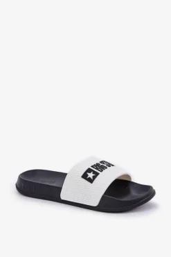 Big Star Shoes Męskie Klapki Big Star JJ174506 Białe Biały