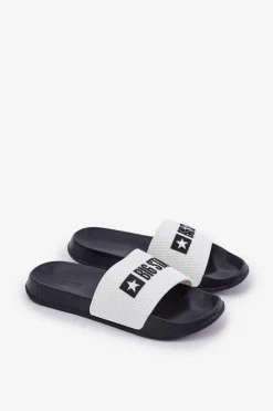 Big Star Shoes Męskie Klapki Big Star JJ174506 Białe Biały