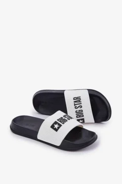 Big Star Shoes Męskie Klapki Big Star JJ174506 Białe Biały