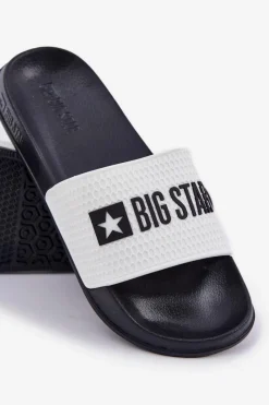 Big Star Shoes Męskie Klapki Big Star JJ174506 Białe Biały