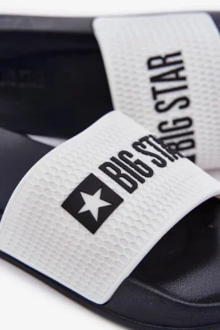 Big Star Shoes Męskie Klapki Big Star JJ174506 Białe Biały