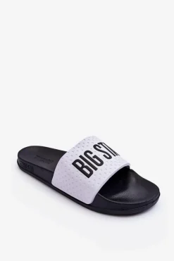 Clearance Męskie Klapki Big Star MM174320 Biało-Czarne Męskie Klapki Męskie Big Star|Klapki Męskie Klasyczne