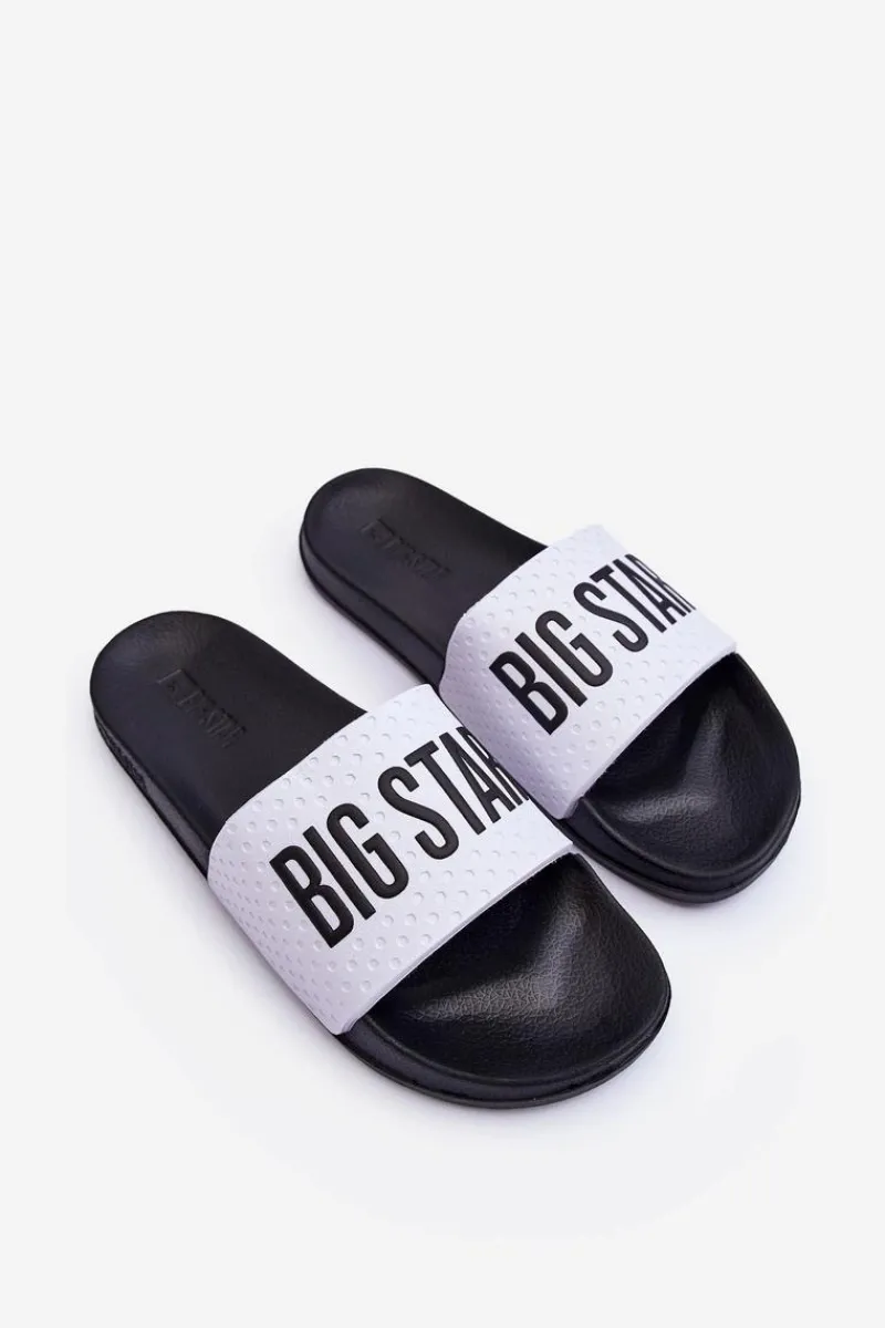 Clearance Męskie Klapki Big Star MM174320 Biało-Czarne Męskie Klapki Męskie Big Star|Klapki Męskie Klasyczne
