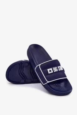 Outlet Męskie Klapki Big Star RR174A045 Granatowe Męskie Klapki Męskie Klasyczne|Klapki Męskie Big Star