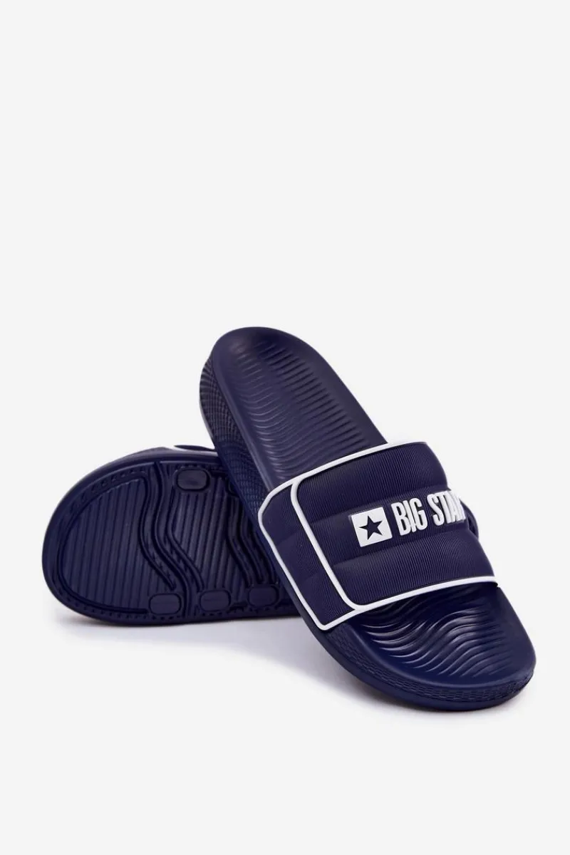 Outlet Męskie Klapki Big Star RR174A045 Granatowe Męskie Klapki Męskie Klasyczne|Klapki Męskie Big Star