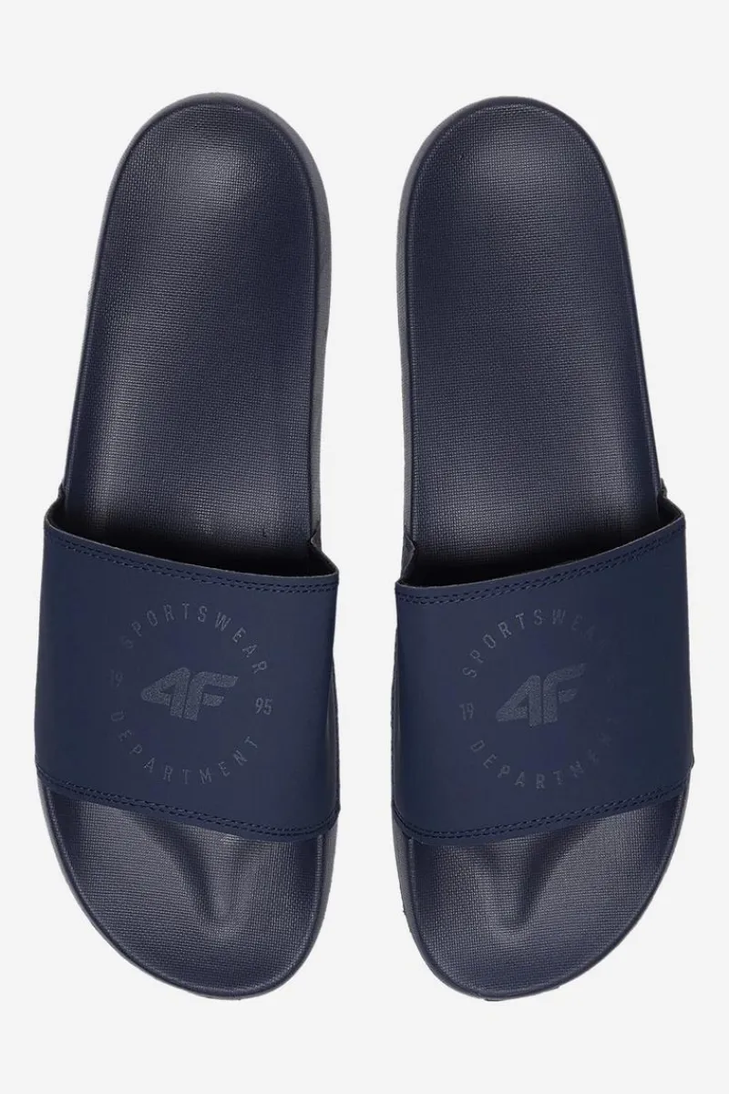 Klapki Męskie Klasyczne>4F Męskie Klapki MM00FFLIM046-30S Granatowe Niebieski