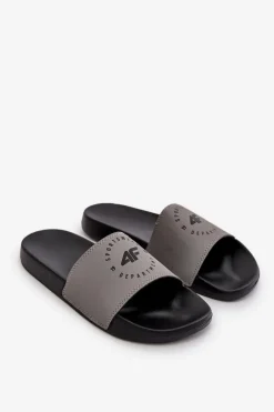 New Męskie Klapki MM00FFLIM046-25S Szare Męskie Klapki Męskie Klasyczne