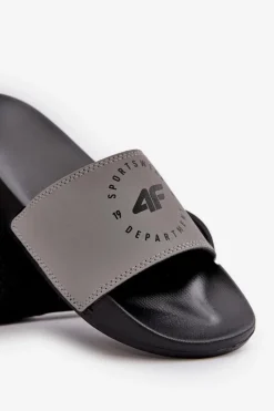 New Męskie Klapki MM00FFLIM046-25S Szare Męskie Klapki Męskie Klasyczne