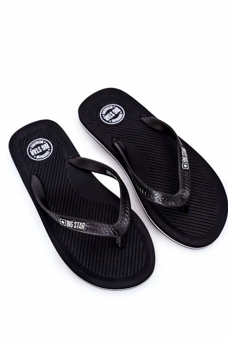 Klapki Męskie Big Star|Klapki Męskie Japonki>Big Star Shoes Męskie Klapki Japonki Big Star DD174669 Czarne