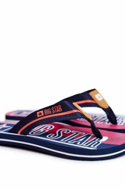 New Męskie Klapki Japonki Big Star FF174471 Granatowe Męskie Klapki Męskie Big Star|Klapki Męskie Japonki