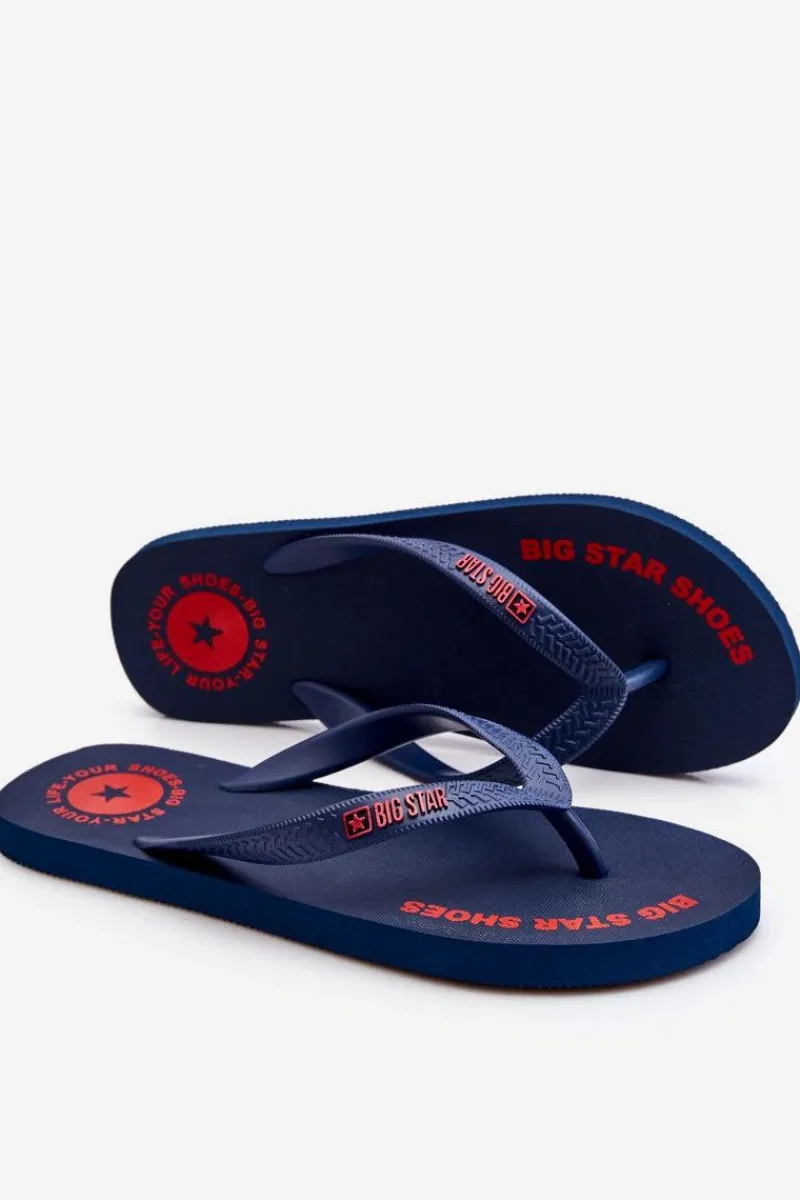 Hot Męskie Klapki Japonki Big Star LL174424 Granatowe Męskie Klapki Męskie Big Star|Klapki Męskie Japonki