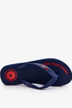 Hot Męskie Klapki Japonki Big Star LL174424 Granatowe Męskie Klapki Męskie Big Star|Klapki Męskie Japonki