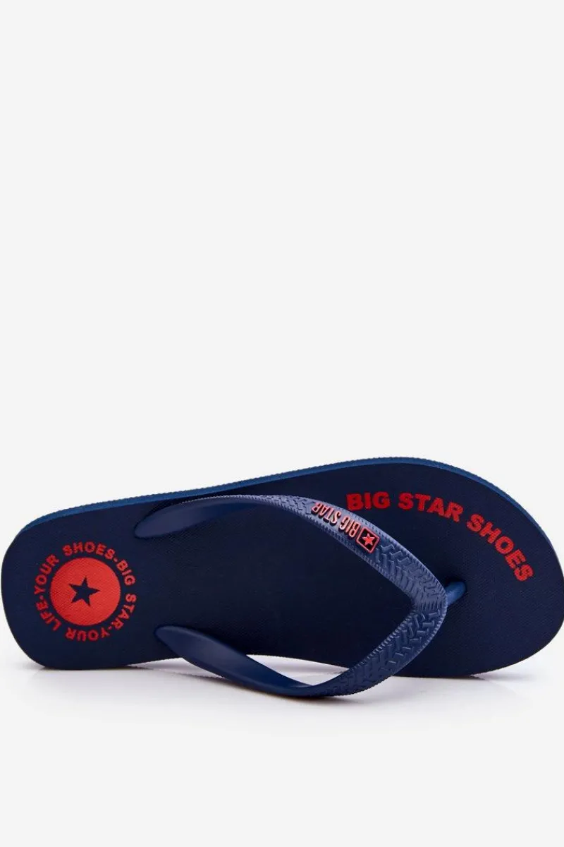 Hot Męskie Klapki Japonki Big Star LL174424 Granatowe Męskie Klapki Męskie Big Star|Klapki Męskie Japonki