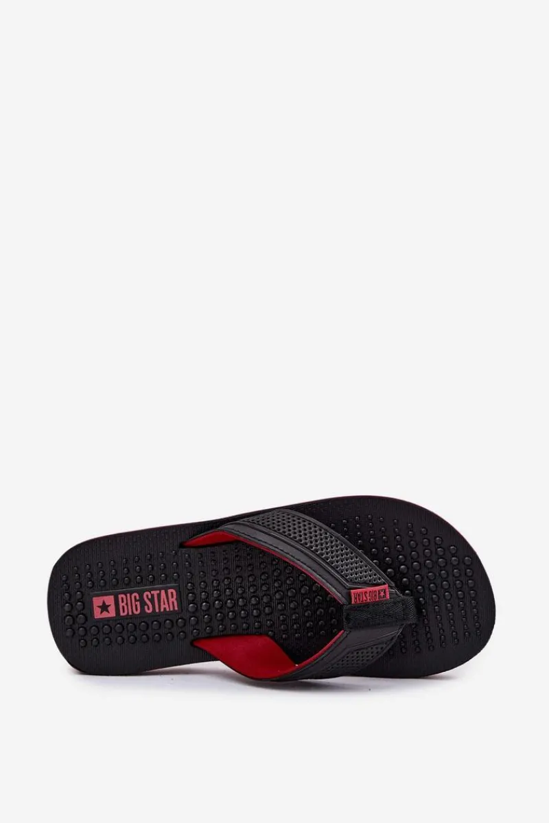 Sale Big Star Shoes Męskie Klapki Japonki Big Star RR174441 Czarne Czarny