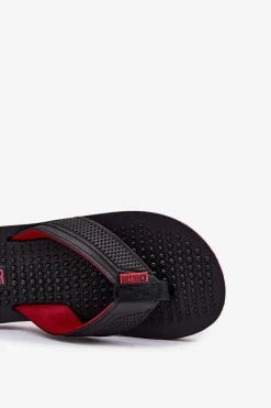 Sale Big Star Shoes Męskie Klapki Japonki Big Star RR174441 Czarne Czarny