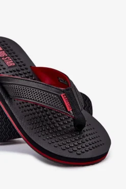 Sale Big Star Shoes Męskie Klapki Japonki Big Star RR174441 Czarne Czarny