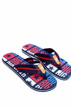 Online Big Star Shoes Męskie Klapki Japonki Big Star FF274484 Granatowe