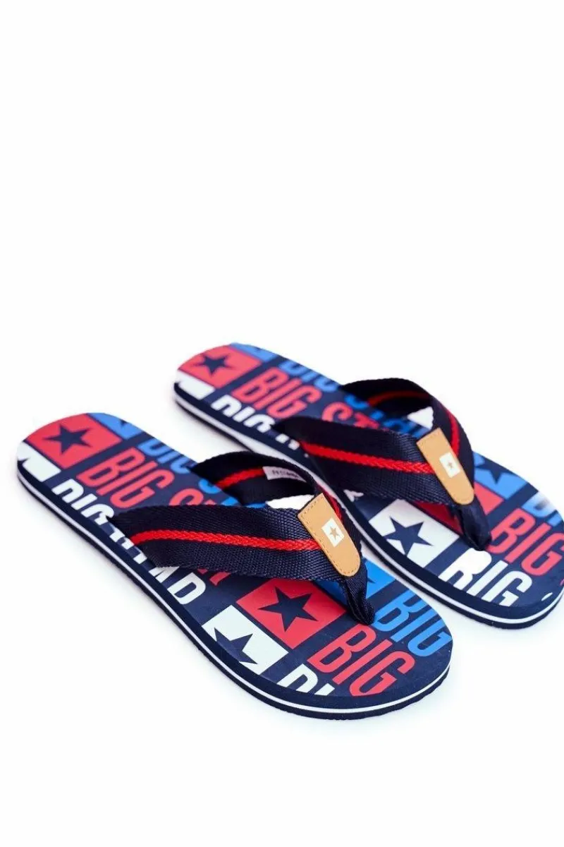 Online Big Star Shoes Męskie Klapki Japonki Big Star FF274484 Granatowe