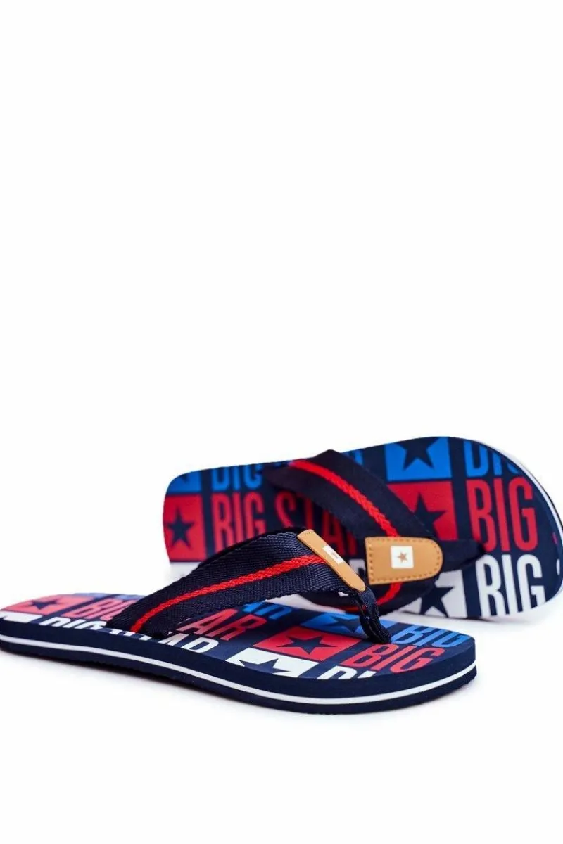 Online Big Star Shoes Męskie Klapki Japonki Big Star FF274484 Granatowe