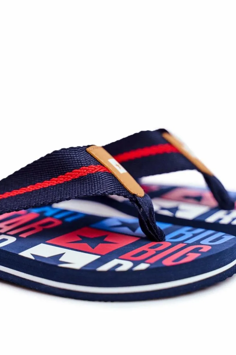 Online Big Star Shoes Męskie Klapki Japonki Big Star FF274484 Granatowe