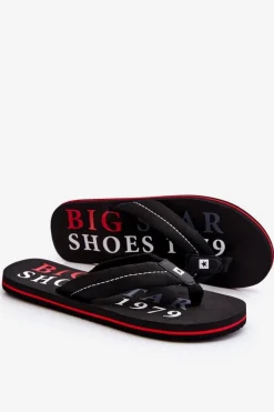 Discount Męskie Klapki Japonki Big Star LL174614 Czarne Męskie Klapki Męskie Big Star|Klapki Męskie Japonki