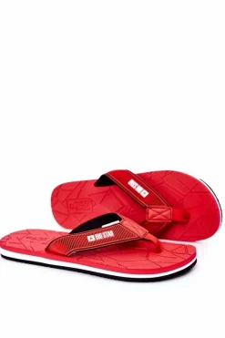 Outlet Męskie Klapki Japonki Big Star HH174819 Czerwone Męskie Klapki Męskie Big Star|Klapki Męskie Japonki